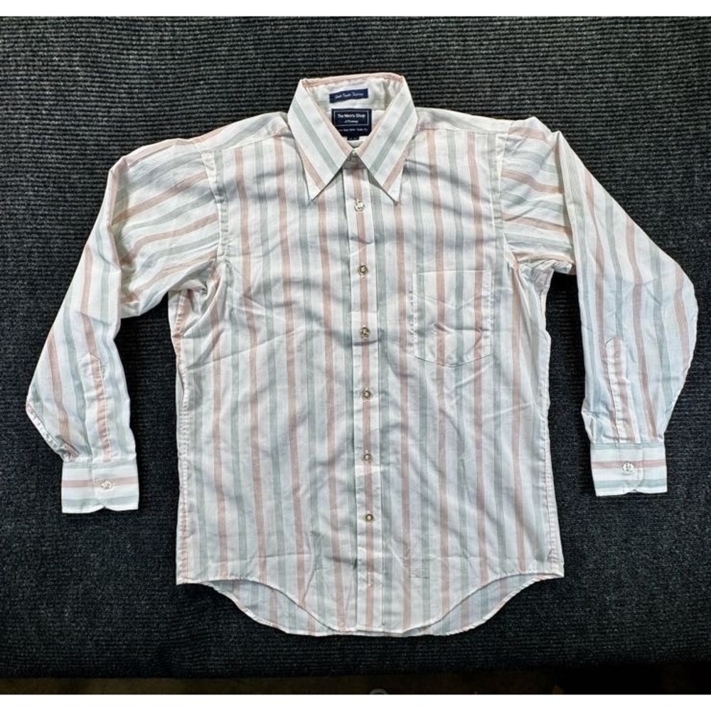The Mens Shop By JCPenney Dress Shirt Mens 16-34 White Single Needle Tailoring